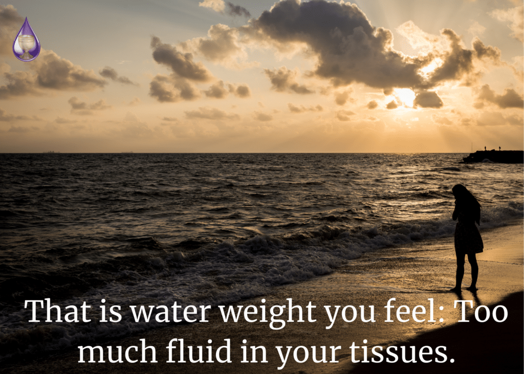 That is water weight you feel: Too much fluid in your tissues.