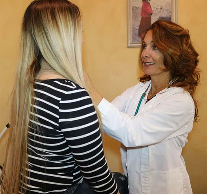 Deborah Maragopoulos FNP with patient