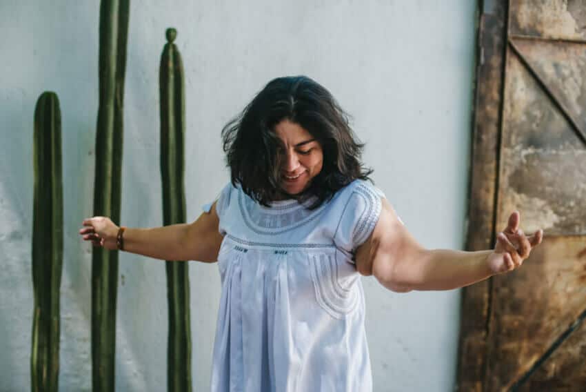 woman dancing outdoors